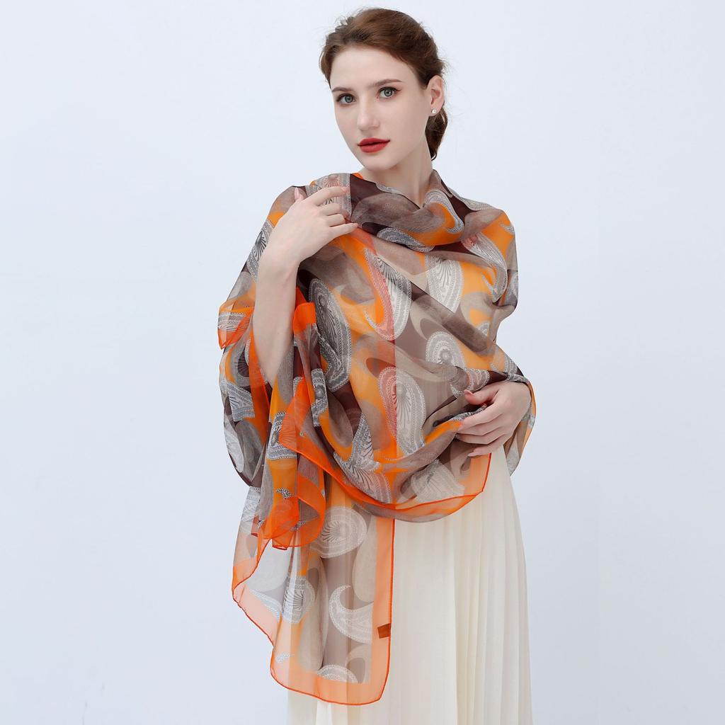 Luxury Silk Scarf Hijab Women Soft Warm Pashmina Neck Beach Stoles  Head Scarves Echarpe Shawl Large Wrap Echarpe Bandana