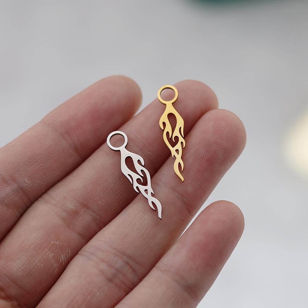 Stainless steel personalized flame pendant earring necklace pendant DIY jewelry accessories