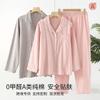 Couple pajamas men's and women's Class A pure cotton autumn, classic plaid unprinted wind-washed cotton loungewear set