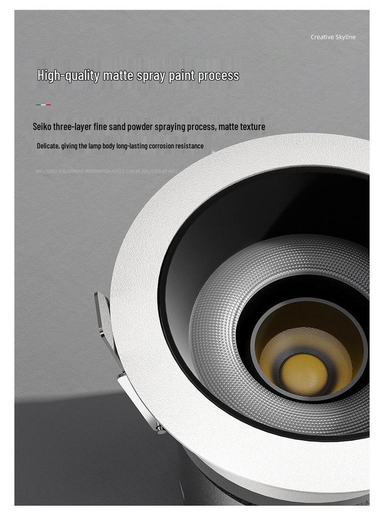 Blendfreier Einbau-Downlight mit integriertem Spot für Wohnzimmerdecke