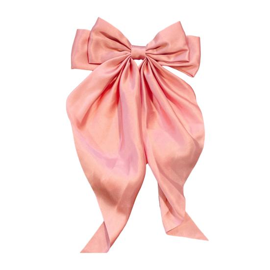 Women Hairpin Large Size Long Ribbon Bowknot Decor Spring Hair Clip Lightweight Back Head Hair Pin Hair Accessory