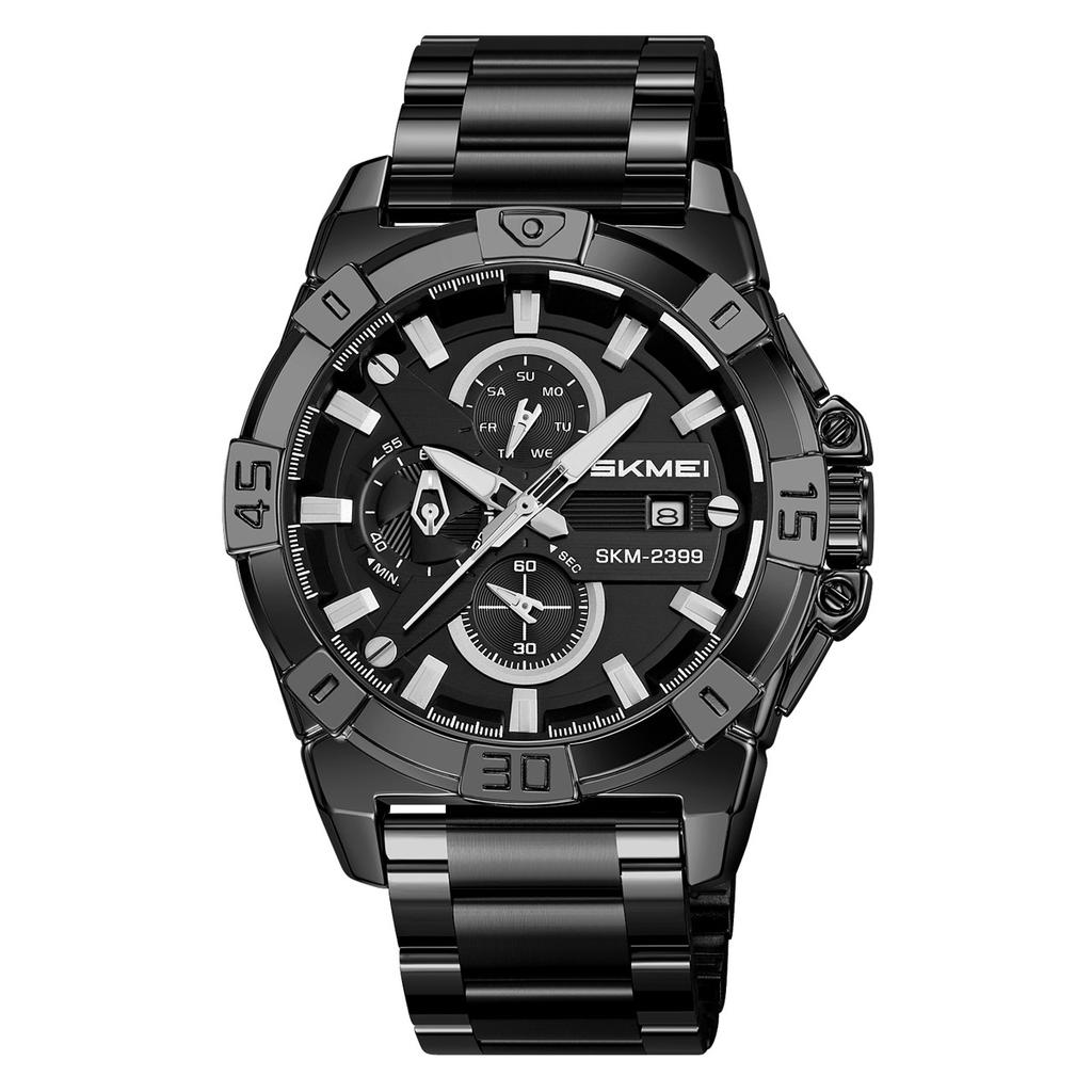 Men’s Watches Fashion Business Date Watch Luxury Men Steel Quartz Wrist Watches Chronograph 3 Dials Male Clock