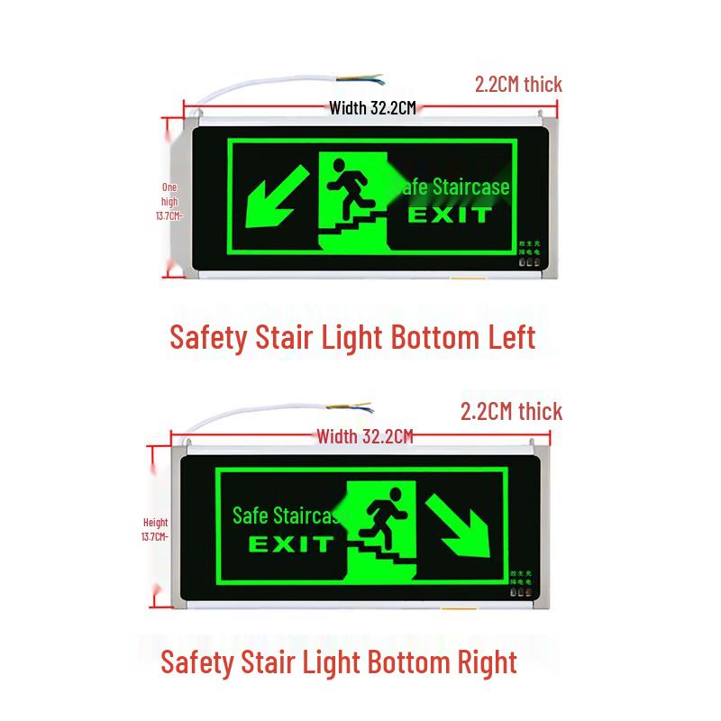 Lenfo LED Emergency Exit Stair Direction Sign Set