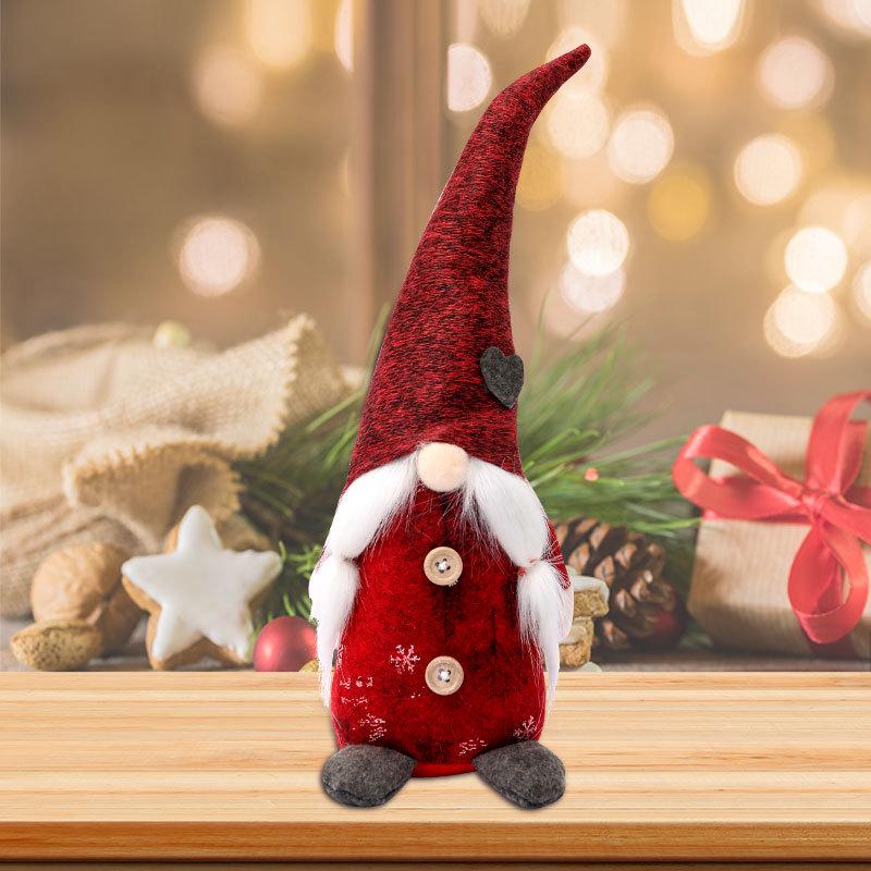 High-end Knitted Christmas Gnome Plush Ornament with Pointed Hat