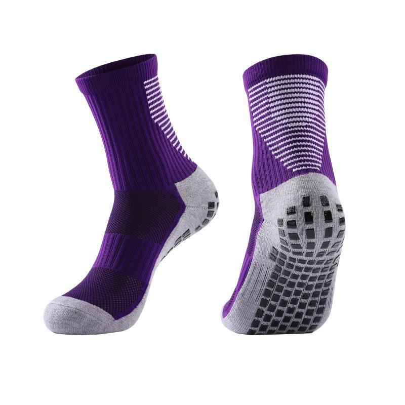 

Тренировочные футбольные носки Two Wolves: Мужские и женские толстые, впитывающие пот, нескользящие носки с точками Men s one size 39-45 фиолетовый