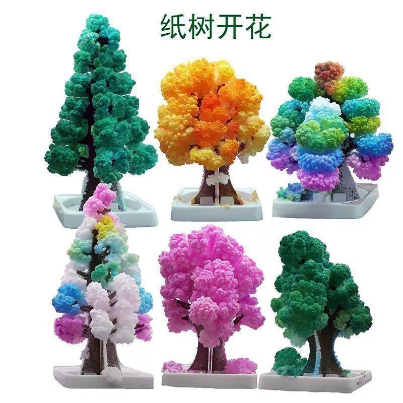 Magic Crystal Christmas Tree Science Experiment Toy For Kids Watering Snowflake Paper Tree Blooming Gift