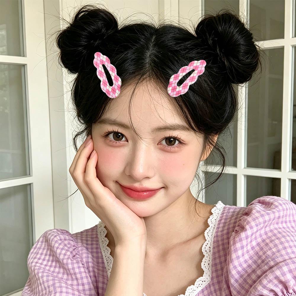 Candy Color Cloud Hair Clip Zinc Zinc Alloy Korean Style Hairpin Sweet Plaid Hair Clip Travel