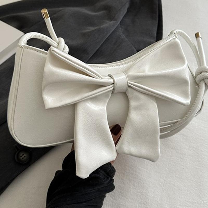 Bowknot Purses for Women Small Crossbody Bags Pu Leather Shoulder Bags Hoboes Handbag with Adjustable Strap