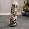 3D Skeleton Character Statues Terrifying Resin Skull Figurine  Ghost Festival