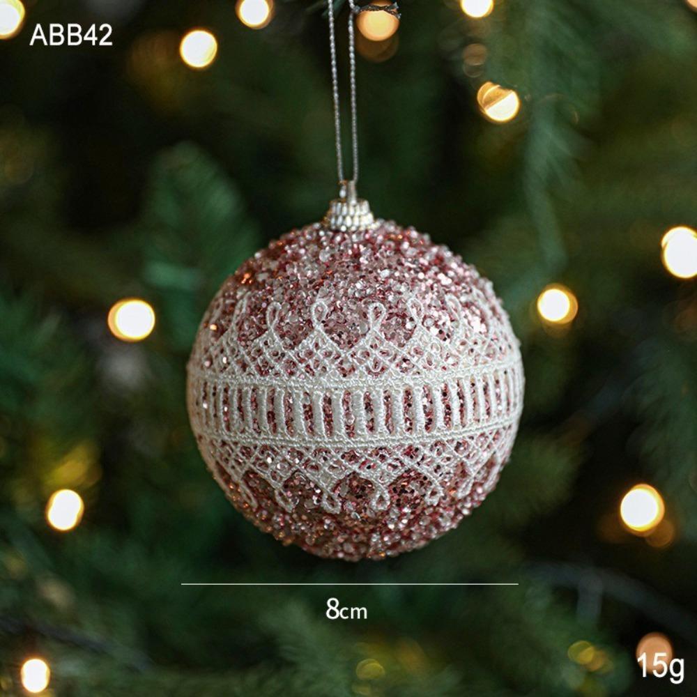 New 8CM Christmas Ball Pendant Creative Plastic Xmas Tree Decor Gifts Shatterproof Hanging Ball Ornament Party Decor