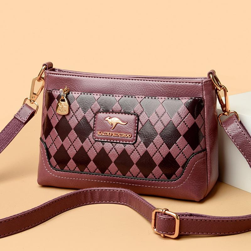 Colorblocking Kleine quadratische Tasche für Damen mittleren Alters, Umhängetasche für Damen, Damen-Einzelschultertasche