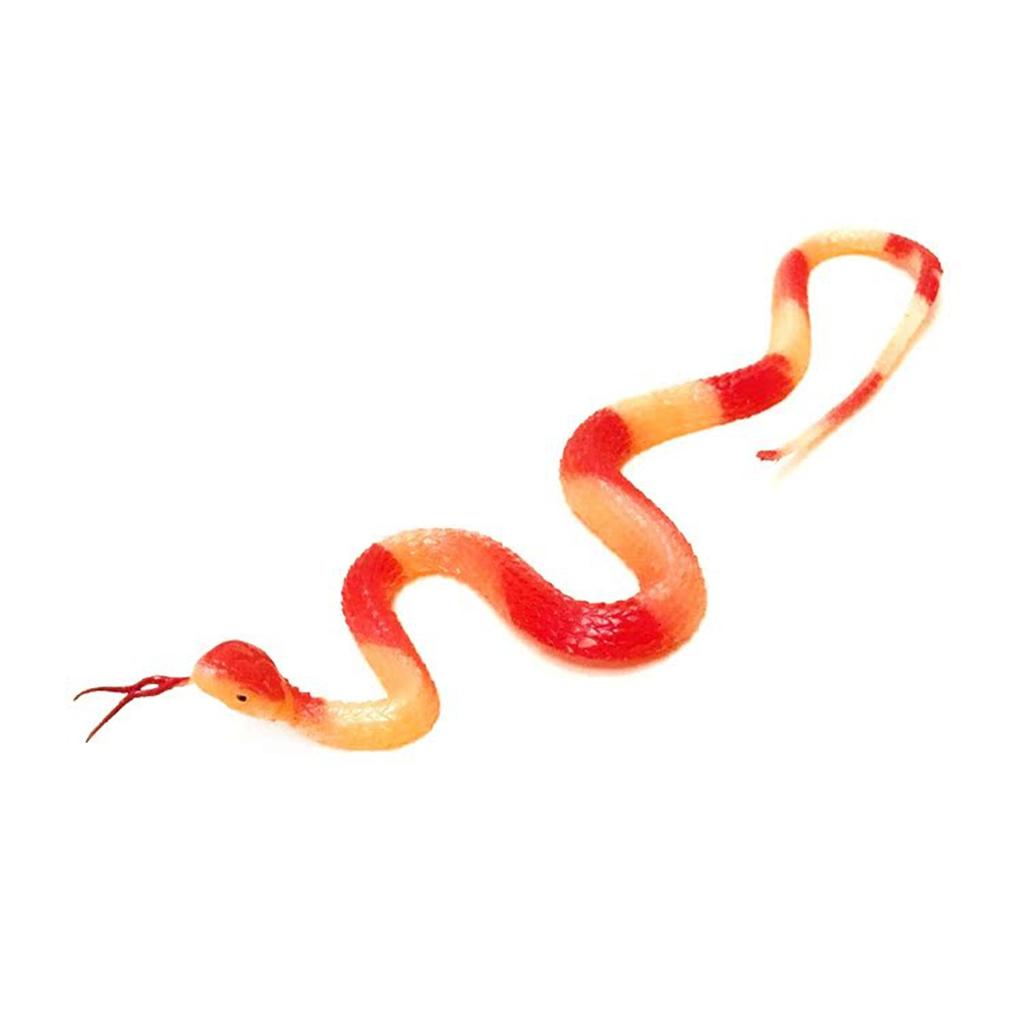 45cm Fake Realistic Rubber Toy Snake Simulation Anaconda Scary Halloween To Scare Birds Props Prank Trick Toy Accessories