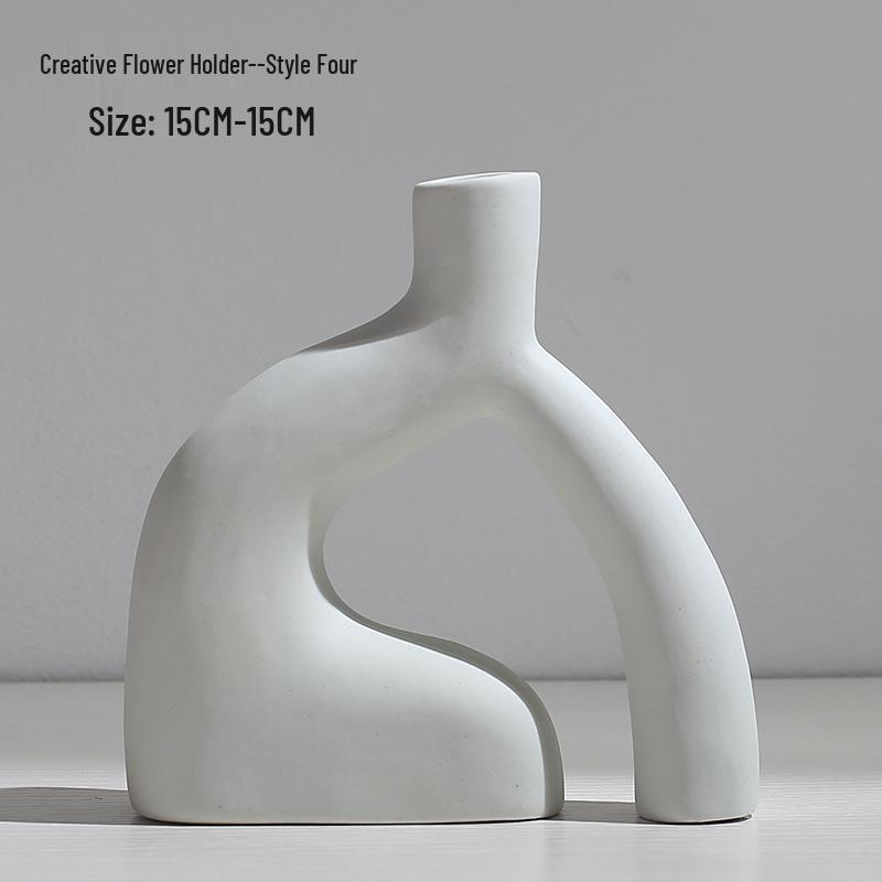 Nordic Style Ceramic Vase for Dried Flowers - Minimalist Creative Hydroponic Flower Container for Living Room Decor