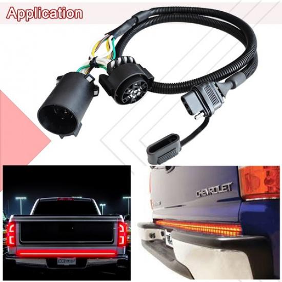 4 PIN TO 7 Way Trailer Tow Light Wire Harness Connector For Ram 1500 2500 3500