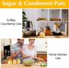 Stainless Steel Seasoning Jar Set with Glass Lid Spoons Kitchen Condiment Pots for Serving Sugar Pepper Salt Spice Kruidenpotjes