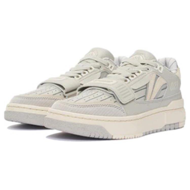 Li Ning Rookie Rising Stars Rookie Shanghai HOOD Trendy Low Top Vintage Basketball Shoes Women's Gray White ABCS028-12