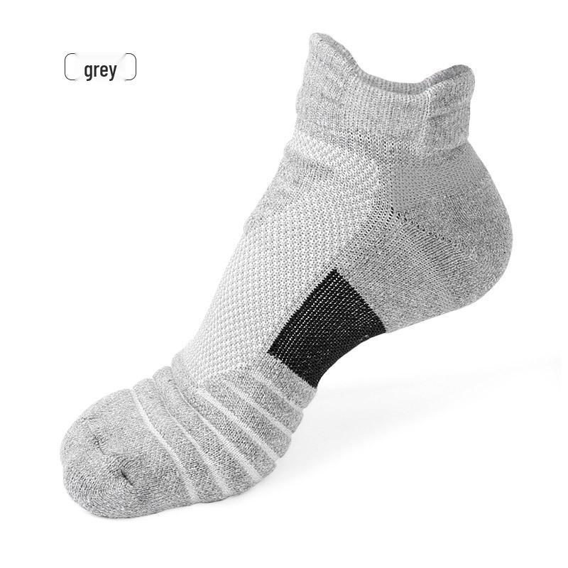 Non-Slip Shock Absorption Basketball Socks - Breathable, Thick Terry Loop, Short Crew for Outdoor Training & Running