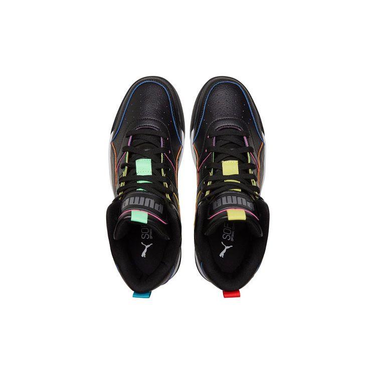 Puma Zapatillas de Media Caña de Cuero Sintético para la Parte Trasera Unisex Zapatillas Negras 368872-02