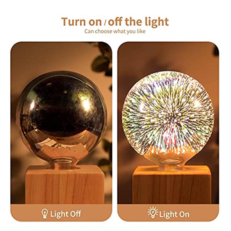 3D Fireworks LED Light Bulb E27 AC100-240V Glass Bulbs Retro Edison Lamp for Home Bedroom Party Decoration Light Bulb