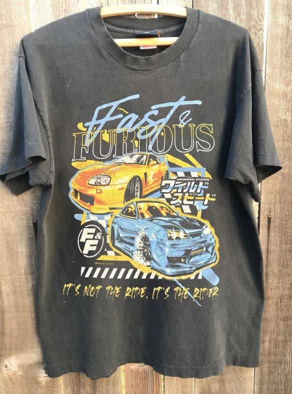 Vintage 2001 Fast and Furious Graphic Movie Charcoal Unisex T shirt XXL