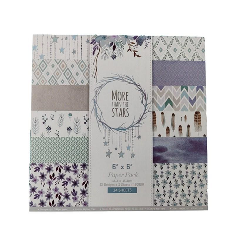 24 Sheets Craft Paper Pads Cutting Dies Art Background Origami Scrapbooking Card Making