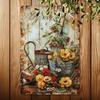 Vintage Metal Wall Poster – Floral Garden Decor, 20x30cm