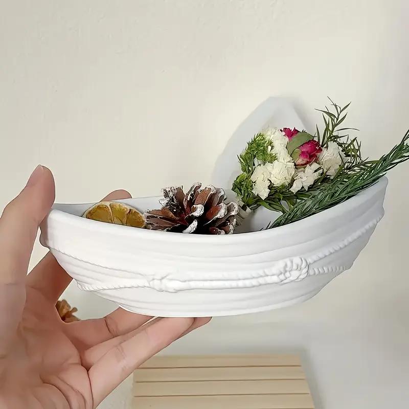DIY Candle Boat Mold Resin Hemp Rope Sailing Boat Candle Holder Epoxy Casting Mold Small Boat Silicone Storage Box Cement Mold