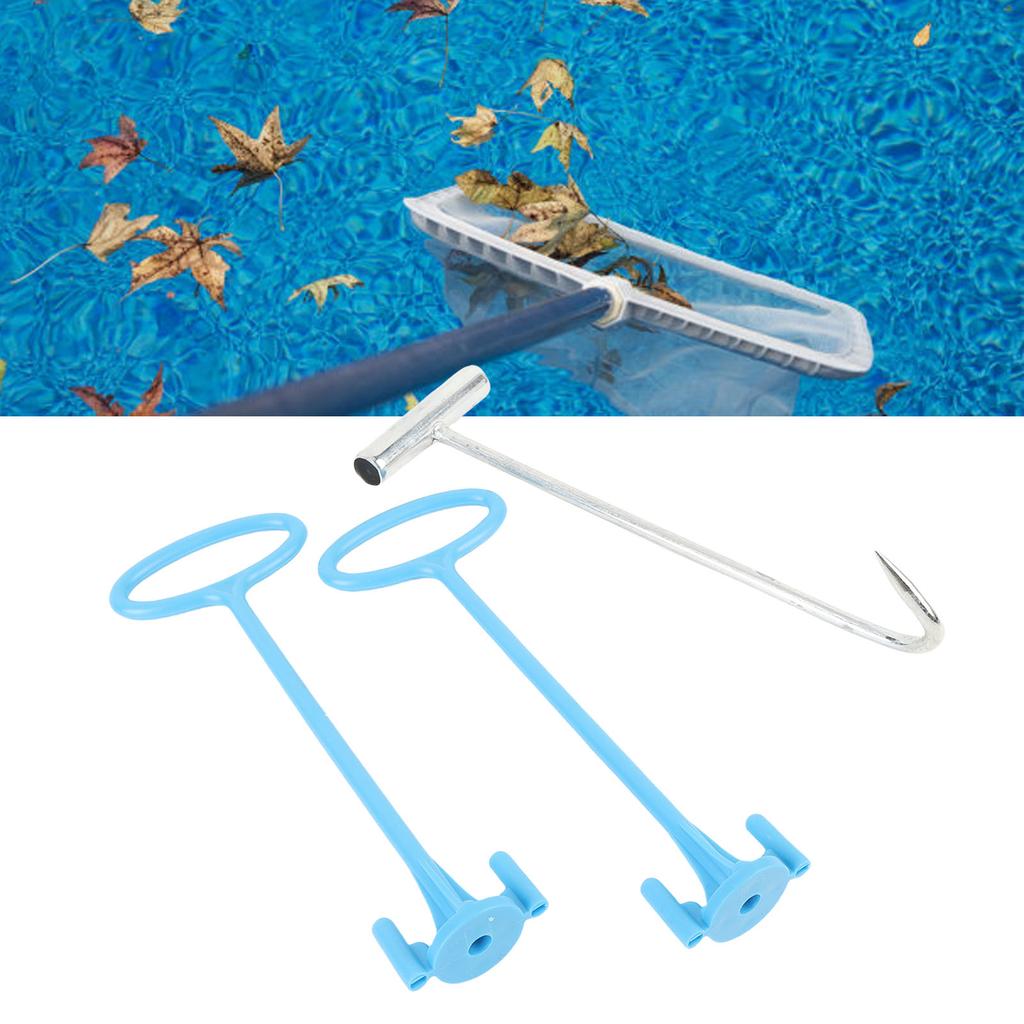 Pool Skimmer Basket Handle Hook Set Swimming Pool Basket Lifting Hook Pool Cleaning Accessory