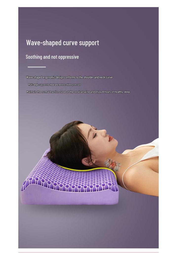 TPE Black Tech Latex Pillow - No-Pressure Neck Support, High Elasticity, Breathable, Washable, Non-Collapsing Pillow Core