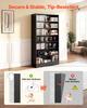 Media Storage Cabinet, 7-Tier DVD Shelf Organizer, 70 X 30 X 140 Cm Multimedia Storage Organizer for CDs, DVDs, Books and Games, CD Shelf for Living