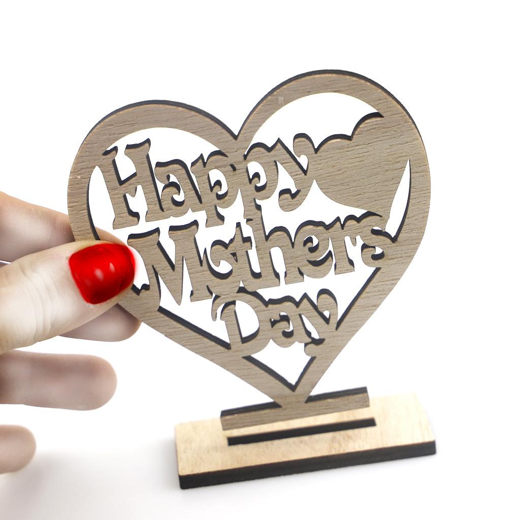 1/2Pcs Mothers Day Gifts for Mum, Handmade Wooden Heart Plaque, Best Mum Happy