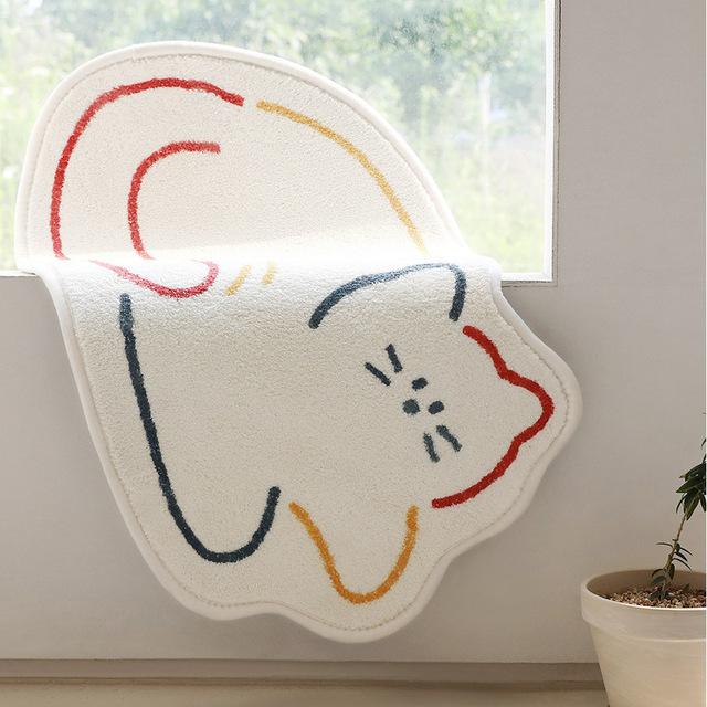 Imitation Cashmere Rug Living Room Carpet Non Slip Wear Resistant Bedroom Decoration Cartoon Fluffy Soft High Quality White Rug 