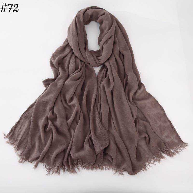 95 Colors Soft Cotton Viscose Scarf Rayon Material Muslim Hijab Mid Eastern Plain Solid Color Headscarf With Tassel