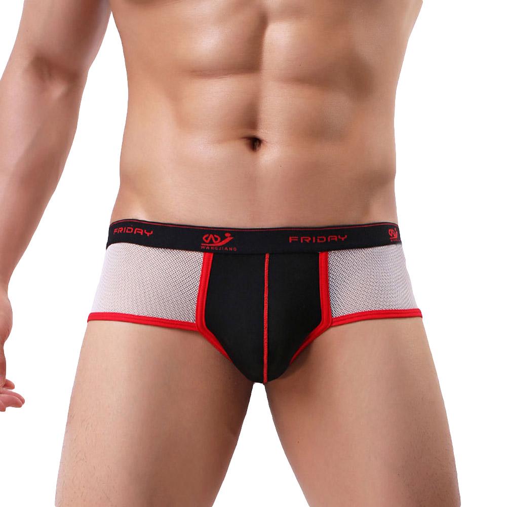 Men Underpants Convex Underwear Briefs Elastic Mesh Breathable Sexy Low Waist