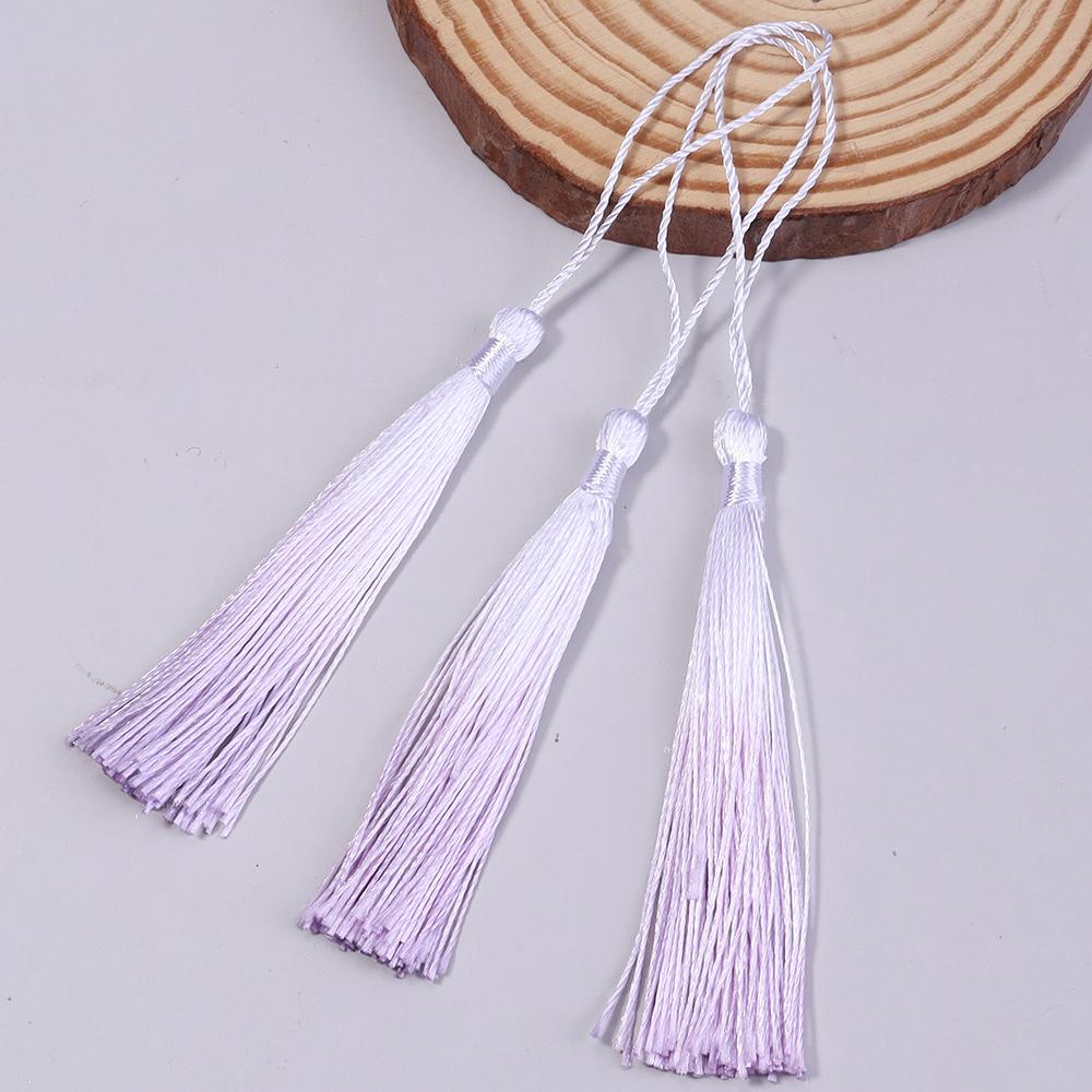10Pcs 13cm Gradient Color Polyester Silk Tassels Bookmark Tassels Mini Tassels For DIY Crafts Jewelry Making Souvenir Bookmarks