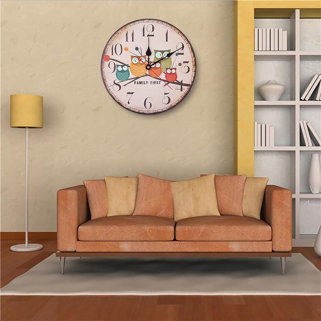 12 Zegar Dekoracyjny do Domu Kolorowy Styl Retro Cichy Kwarcowy Zegar Ścienny