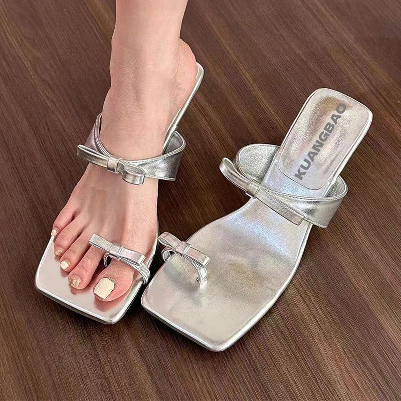 Fashion Luxury High Heels Women Slippers Clip Toe Elegant Shoes Fashion Dress Woman's Sandals 2025 Summer Flip Flops Sexy Mujer Slides