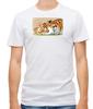 Funny Animals Fat Tiger Short Sleeve White T Shirt Men F439