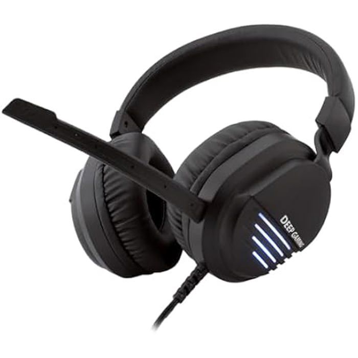 DeepGaming X-Wing Sada 2 her 4 v 1 Membránová klávesnice QWERTY s Ñ podsvícená, optická myš RGB 7200 DPI, sluchátka s