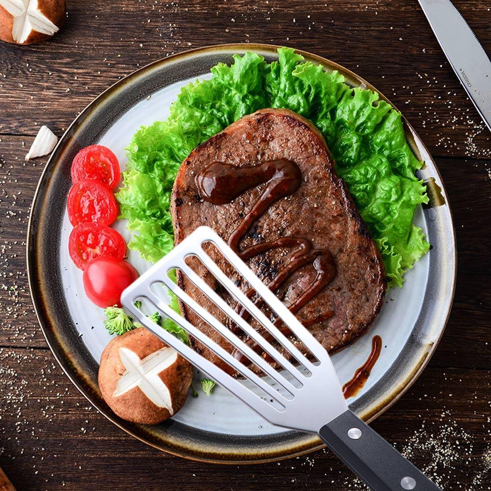 With ABS/Wooden Handle Steak Tuner Stainless Steel Frying Shovel Durable Fish Spatula  Egg