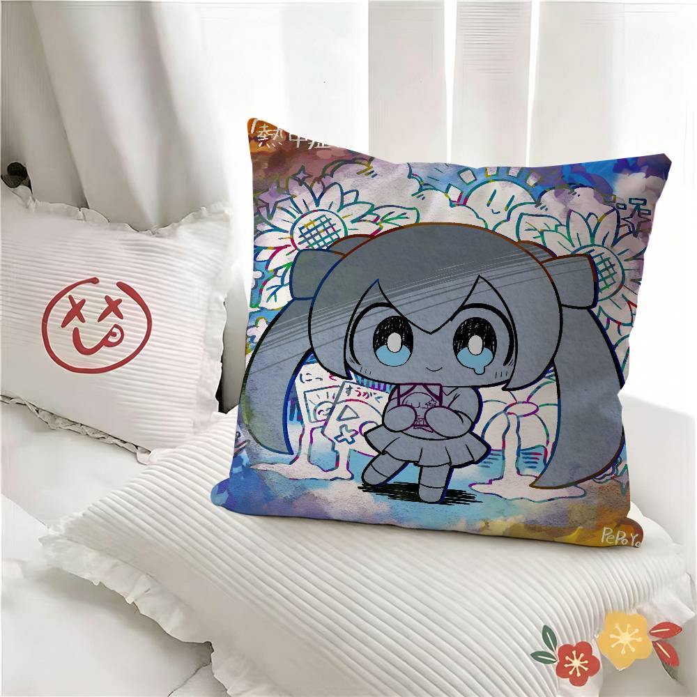 Pc Cute Quirky Vocaloid Japanese PPepoyo Pillow Case Fashion Square Pillowcase Bedroom Sofa Room Ins Decoration Leisure