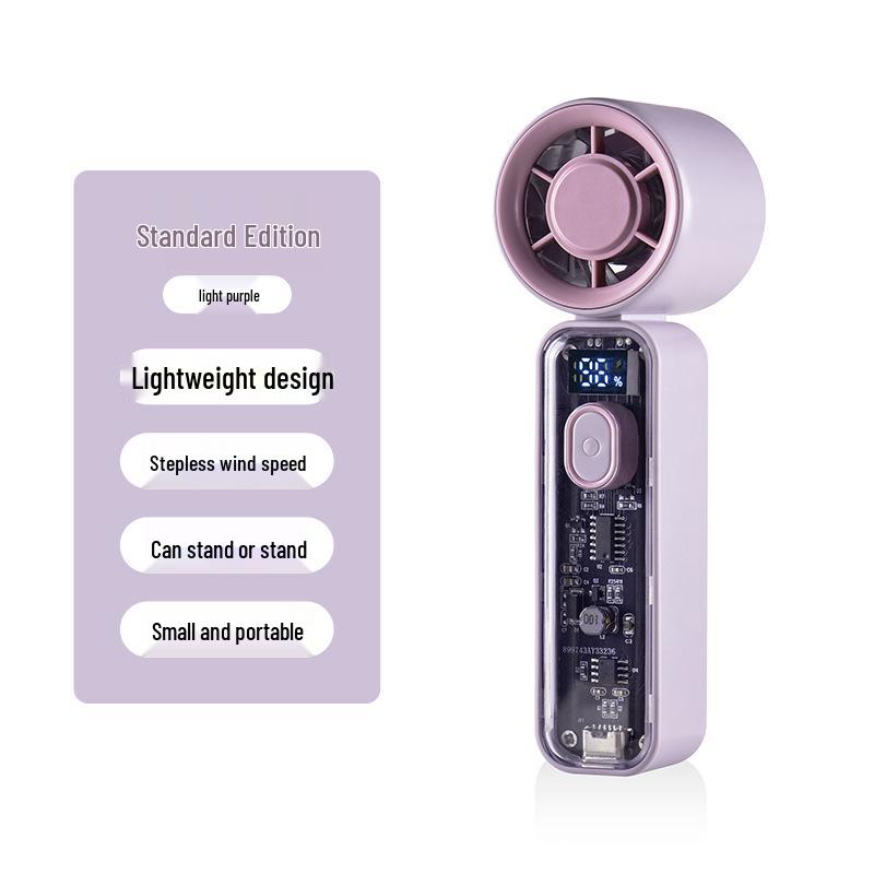 

High-Speed Portable USB Mini Fan with Digital Display - Silent, Strong Wind, Compact Cooling Solution 1200mAh