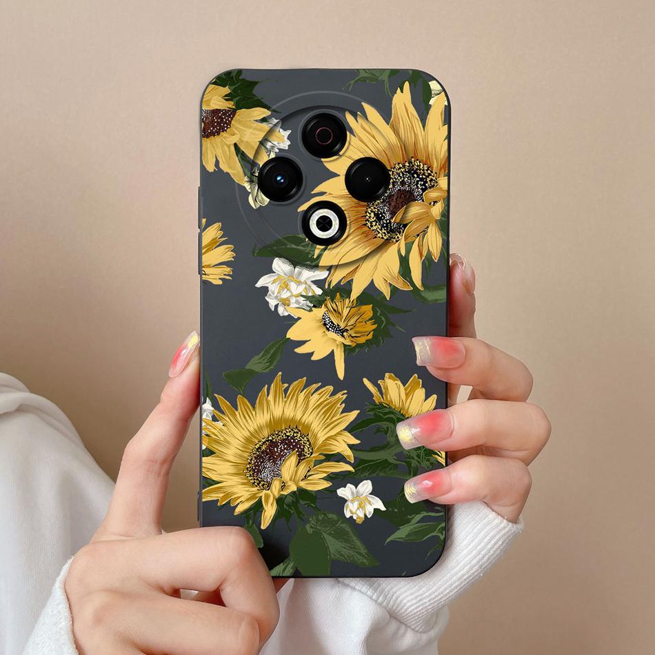 

Flowers Case For Tecno Spark 30 Pro 30C Soft Liquid Silicone Upgrade Lens Protection Back Cover For Spark 30 C 4G 5G Phone Shell Spark 30C - 4G
