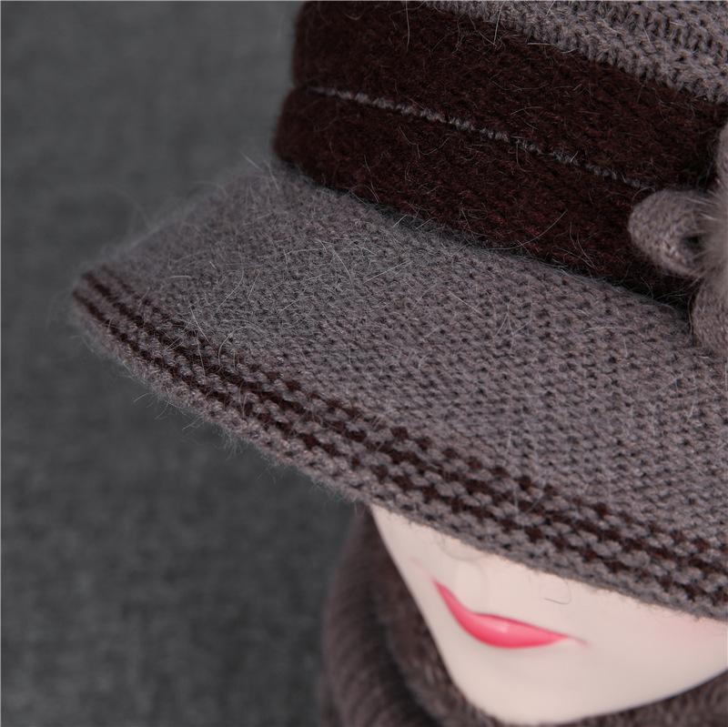 Winter Mother Hat Female Warm Versatile Grandma Basin Hat Velvet Cycling Cold Bucket Hat