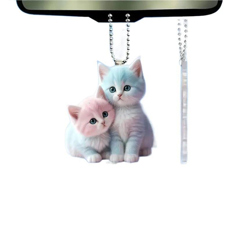 Whimsical Cartoon Style 2d Acrylic Cat Charms For Charming Vehicle Decor
