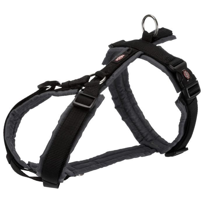 Trekkingový postroj TRIXIE Premium - M–L: 62–74 cm- 25mm - Černá a grafitově šedá
