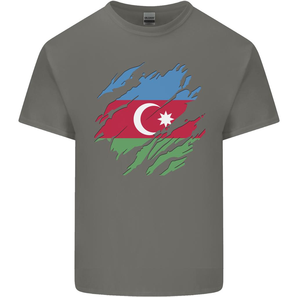 Torn Azerbaijan Flag Azerbaijani Day Football Unisexs Light Cotton TShirt