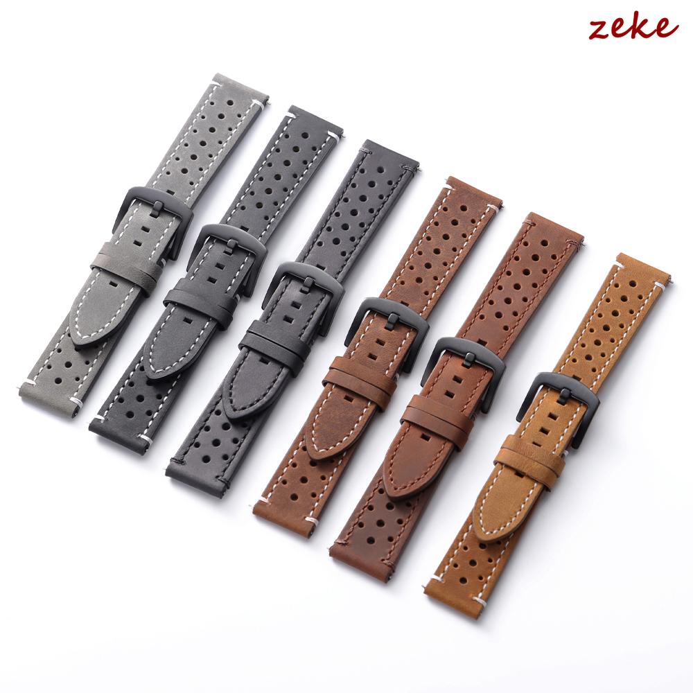 18/19/20/21/22/24mm Universal Genuine Cowhide Watch Band Metal Black Buckle Vintage Strap for Men Women Breathable Bracelet Belt