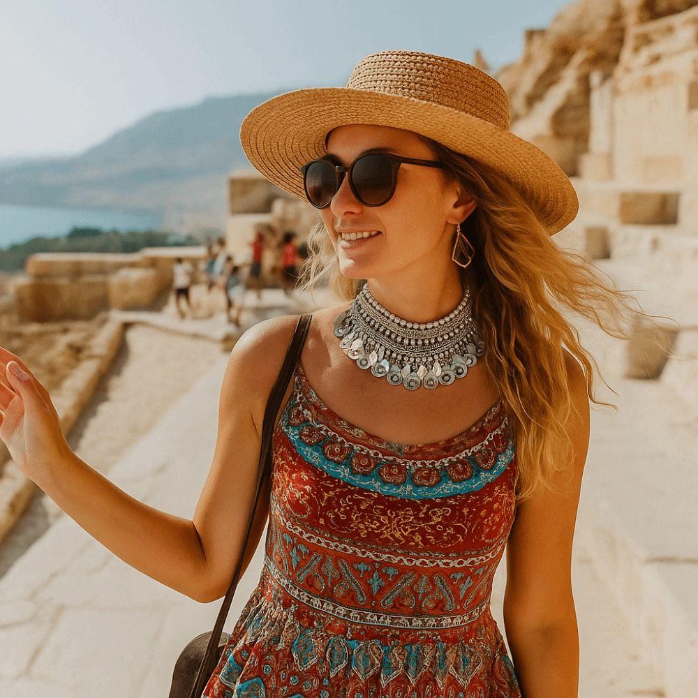 Geometric Shape Vintage Necklaces Alloy Turkish Necklaces Fashion Boho Necklaces  Vintage Look