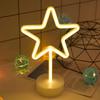Star Neon Sign Light with Base Star Shape LED Night Light Table Lamp Party Christmas Birthday Star Light Decor, USB or
